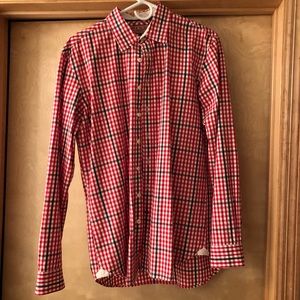 Thomas Pink Red Check Shirt - medium slim fit